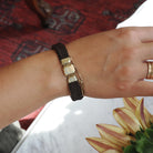 Victorian Hair Bracelet - Antique 10k Gold Woven Engraved "Cousin Sally" Mourning Jewelry - Dated 1843 Floral Motif Fine Accessory