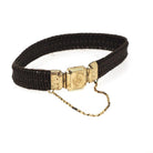 Victorian Hair Bracelet - Antique 10k Gold Woven Engraved "Cousin Sally" Mourning Jewelry - Dated 1843 Floral Motif Fine Accessory