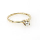 Cultured Pearl Ring - Modernist 10k Yellow Gold 3.4 mm Organic Solitaire Gemstone - Vintage Circa 1960s Era Size 7 Dainty Fine Jewelry