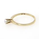 Cultured Pearl Ring - Modernist 10k Yellow Gold 3.4 mm Organic Solitaire Gemstone - Vintage Circa 1960s Era Size 7 Dainty Fine Jewelry