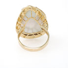 Vintage Mabe Pearl Ring - Contemporary Era 14K Yellow Gold Cultured Organic Gemstone - Circa 1990s Size 6 3/4 June Birthstone Fine Jewelry