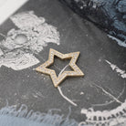 Star Charm Holder - Contemporary 14k Yellow Gold .21 CTW Natural Diamonds Hinged Pendant Clasp - Circa 2000s Utility Fashion Fine Jewelry
