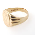 Vintage Letter "P" Ring - Retro 10k Yellow Gold Engraved Initial Script Signet - Circa 1940s Era Size 10 Unisex Fine Statement Jewelry
