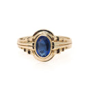 Vintage Baby Ring - Retro 10k Yellow Gold Blue Garnet Glass Doublet Midi Pinky Jewelry - Circa 1940s Size 2 September Birthstone Jewelry