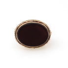 Antique Fob Pendant - Edwardian Gold Filled Natural Dark Red Sard Gemstone Pendant - Circa 1910s Era Engraved Versatile Fashion Accessory