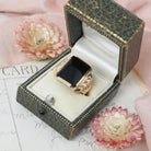 Vintage Onyx Ring - Mid Century 10k Yellow Gold Black Rectangle Gemstone - Circa 1950s Era Size 8 1/4 Men's Unisex Fine Statement Jewelry