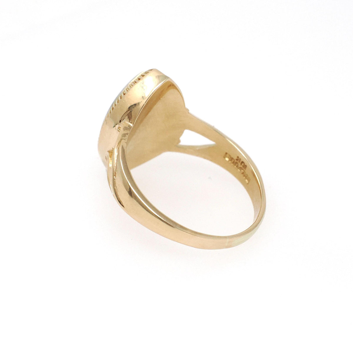 Star Diamond Ring - Retro 10k Yellow & White Gold Natural .12 CTW Navette Signet - Circa 1940s Size 8 3/4 Celestial Fine Engagement Jewelry