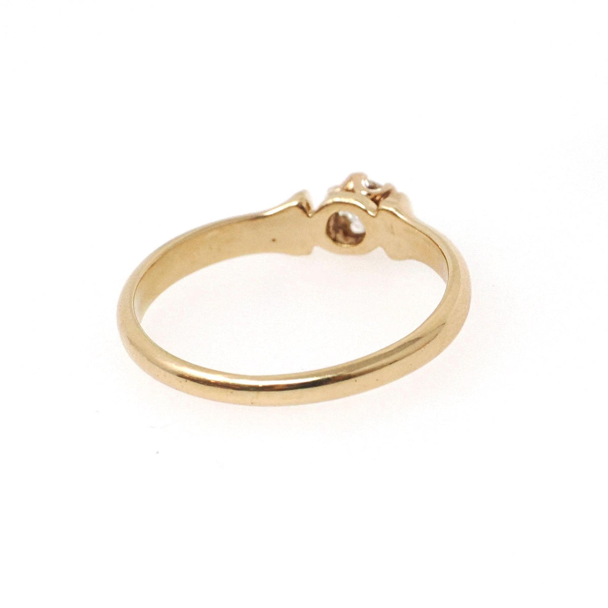 Edwardian Diamond Ring - Antique 18k Yellow Gold Natural .16 CT Solitaire - Vintage Circa 1900s Era Size 6 1/4 Fine Engagement Jewelry