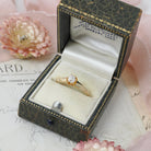 Edwardian Diamond Ring - Antique 14k Yellow Gold Natural .25 CT Old European Solitaire - Circa 1900s Era Size 7 3/4 Fine Engagement Jewelry