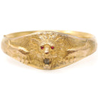 Edwardian Lion Bracelet - Antique Gold Filled Rhinestone Statement Bangle - Patented December 26 1905 Bates & B Fashion Accessory Jewelry