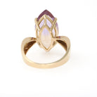 Modern Ametrine Ring - 14k Yellow Gold Purple Yellow 4.75 CT Bicolor Marquise Gemstone Solitaire - Circa 2000s Era Size 6 1/4 Fine Jewelry