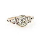 Diamond Engagement Ring - Art Deco 14k Yellow & White Gold Natural .70 CT Old European Cut Solitaire - Circa 1930s Size 5 1/4 Fine Jewelry