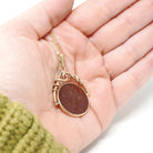 Antique Intaglio Pendant - Edwardian 10k Yellow Gold Carved Natural Carnelian Gem Necklace - Vintage Circa 1900s Era Warrior Fob Jewelry