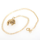 Antique Fox Necklace - Victorian 15k Yellow Gold Horseshoe & Animal Pendant - Circa 1890s Era Good Luck Charm Fine Statement Jewelry