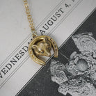 Antique Fox Necklace - Victorian 15k Yellow Gold Horseshoe & Animal Pendant - Circa 1890s Era Good Luck Charm Fine Statement Jewelry