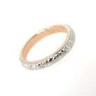 Vintage Flower Band - Art Deco 18k Rose & White Gold Orange Blossom Design Ring - Circa 1930s Era Size 7 Two Tone Fine Statement Jewelry
