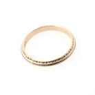 Two Tone Wedding Ring - Retro 14k Yellow & White Gold Domed 2.6MM Bridal Band - Vintage Circa 1940s Era Size 7 Textured Design Fine Jewelry