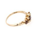 Simulated Amethyst Ring - Edwardian 10k Yellow Gold Seed Pearls Glass Garnet Doublet Stones - Antique Circa 1900s Size 5 3/4 Fine Jewelry