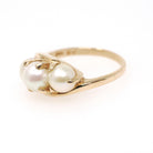 Bypass Pearl Ring - Vintage 14k Yellow Gold Organic Cultured Gemstone Band - Circa 1950s Era Size 6.5 June Birthstone Fine Statement Jewelry