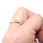 Dated 1919 Wedding Band - Edwardian Era 14k Yellow Gold 3.6 MM Domed Ring - Antique Hand Engraved Initials Size 6 3/4 Fine Bridal Jewelry