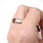 Edwardian Belcher Ring - Antique 8k Yellow Gold Red Garnet Gemstone - Circa 1900s Size 12 Solitaire Unisex Fine January Birthstone Jewelry