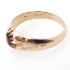 Edwardian Belcher Ring - Antique 8k Yellow Gold Red Garnet Gemstone - Circa 1900s Size 12 Solitaire Unisex Fine January Birthstone Jewelry