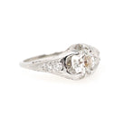 Vintage Engagement Ring - Art Deco Platinum 1.17 CTW Round Brilliant Diamond Filigree - Late 1930s Era Size 6 1/4 Bridal Design Fine Jewelry