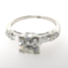 Vintage Engagement Ring - Mid Century Platinum Old European Cut & Baguettes 1.25 CTW Diamonds - Circa 1950s Size 4 1/2 Wedding Fine Jewelry