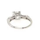 Vintage Engagement Ring - Mid Century Platinum Old European Cut & Baguettes 1.25 CTW Diamonds - Circa 1950s Size 4 1/2 Wedding Fine Jewelry