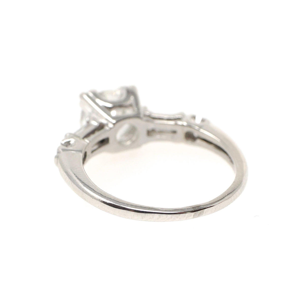 Vintage Engagement Ring - Mid Century Platinum Old European Cut & Baguettes 1.25 CTW Diamonds - Circa 1950s Size 4 1/2 Wedding Fine Jewelry