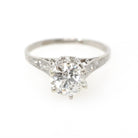 Vintage Engagement Ring - Art Deco Platinum Natural Old European Diamond 1.16 CTW Basket Solitaire - Antique 1920s Size 5 3/4 Fine Jewelry