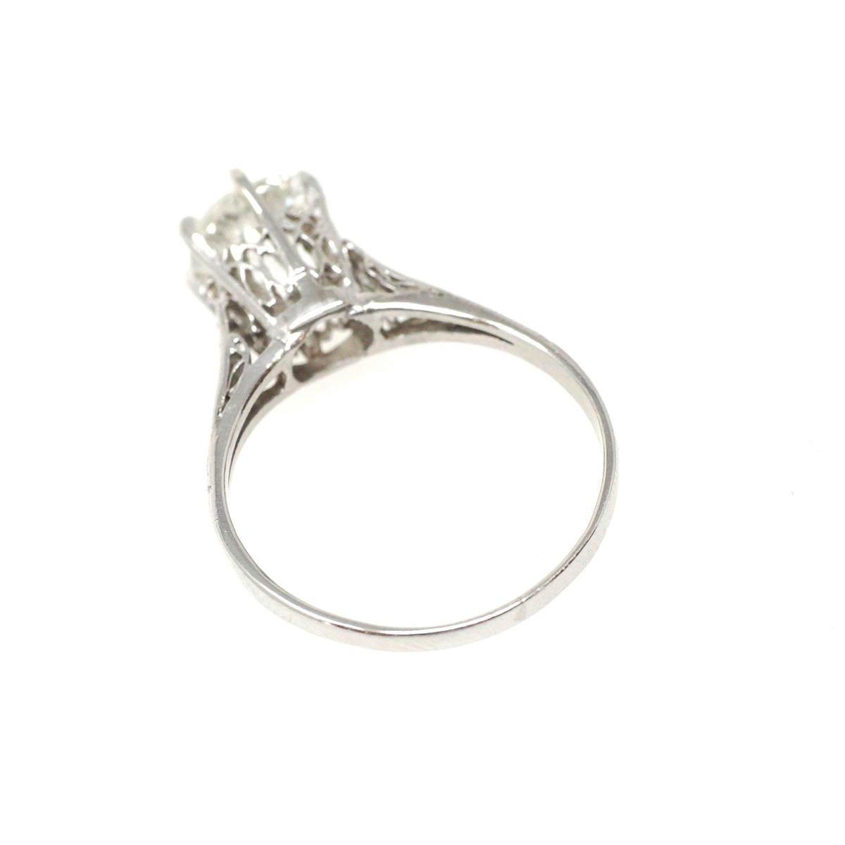 Vintage Engagement Ring - Art Deco Platinum Natural Old European Diamond 1.16 CTW Basket Solitaire - Antique 1920s Size 5 3/4 Fine Jewelry