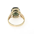 Moldavite Solitaire Ring - Contemporary 10k Yellow Gold Natural Green Volcanic Glass Gemstone - Circa 2000s Era Size 6 1/4 Fine Jewelry