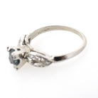 Mint Chrysoberyl & Diamond Ring - Mid Century Platinum Alternative Engagement Natural Green Gemstone - Vintage 1950s Size 5 1/2 Fine Jewelry