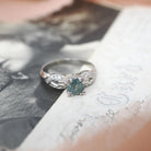 Mint Chrysoberyl & Diamond Ring - Mid Century Platinum Alternative Engagement Natural Green Gemstone - Vintage 1950s Size 5 1/2 Fine Jewelry