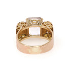 Amethyst Cocktail Ring - Retro 14k Rosy Gold Natural Emerald Cut Light Purple Gem - Circa 1940s Size 8 3/4 Fine February Birthstone Jewelry