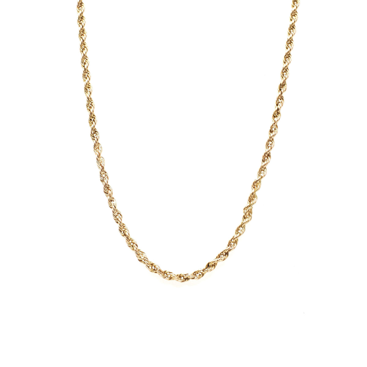 Vintage Rope Chain - Edwardian Era 14k Yellow Gold 2.25 MM Necklace - Signed Peikes 1910 Safety Chain Barrel Clasp 25" Layering Fine Jewelry