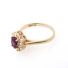 Ruby & Diamond Engagement Ring - Vintage 14k Yellow Gold Oval Natural Gemstone Halo - Circa 1980s Size 7 1/2 July Birthstone Fine Jewelry
