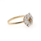 Antique Flower Ring - Edwardian 14k Yellow Gold & Platinum 1.25 CTW Diamond Cluster Halo - Circa Early 1900s Size 7.75 Two Tone Fine Jewelry