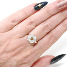 Antique Flower Ring - Edwardian 14k Yellow Gold & Platinum 1.25 CTW Diamond Cluster Halo - Circa Early 1900s Size 7.75 Two Tone Fine Jewelry