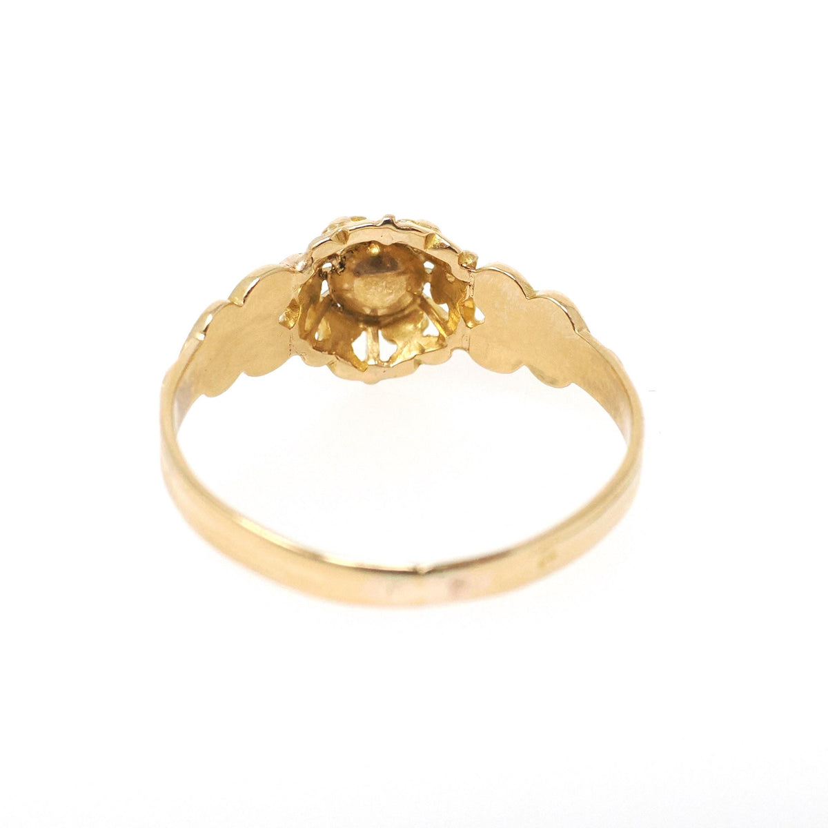 Antique Rose Cut Diamond Ring - Victorian Era 18k Yellow Gold Natural Pear Gem Engagement - Circa 1860s Size 8 1/2 Solitaire Fine Jewelry