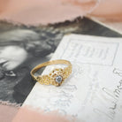 Antique Rose Cut Diamond Ring - Victorian Era 18k Yellow Gold Natural Pear Gem Engagement - Circa 1860s Size 8 1/2 Solitaire Fine Jewelry