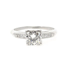 Vintage Engagement Ring - Platinum .76 CTW Natural Transitional Brilliant Cut Diamond - Mid Century Era 1950s Size 5.25 Fine Bridal Jewelry