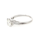 Vintage Engagement Ring - Platinum .76 CTW Natural Transitional Brilliant Cut Diamond - Mid Century Era 1950s Size 5.25 Fine Bridal Jewelry