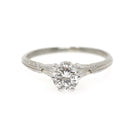 Art Deco Engagement Ring - Antique 18k White Gold .21 CT Natural Round Brilliant Cut Diamond Solitaire - Circa 1920s Size 7.25 Fine Jewelry