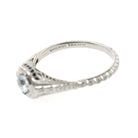 Topaz Filigree Ring - Antique Art Deco 18k White Gold Natural .70 Natural Blue Gem - Circa 1920s Size 7 1/2 December Birthstone Fine Jewelry