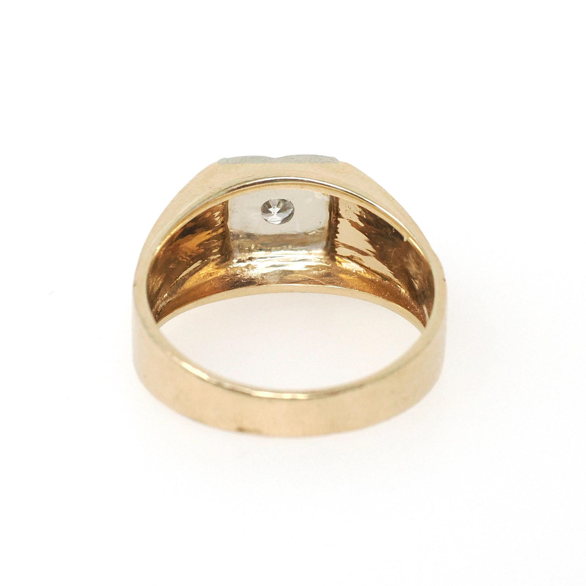 Vintage Diamond Ring - Retro Era 10k Yellow & White Gold .22 CT Bridal Band - Circa 1940s Size 9 3/4 Two Tone Star Fine Statement Jewelry
