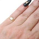 Baby Signet Ring - Mid Century 10k Yellow Gold Children's Blank Square Small Band - Vintage Circa 1950s Era Size 2 Midi Pinky Fine Jewelry