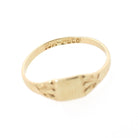 Baby Signet Ring - Mid Century 10k Yellow Gold Children's Blank Square Small Band - Vintage Circa 1950s Era Size 2 Midi Pinky Fine Jewelry