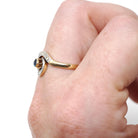 Antique Swirl Ring - Edwardian 18k Yellow Gold & Platinum Blue Glass Diamond Chips - Circa 1900s Size 7 French Handmade Halo Fine Jewelry